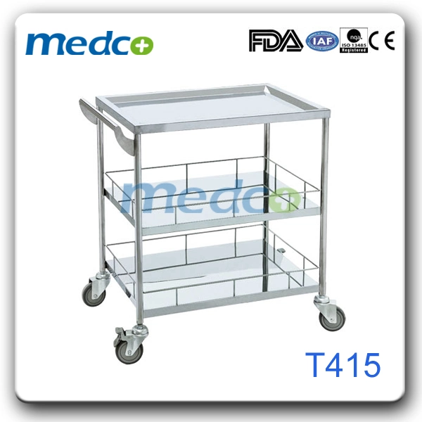 Hospital ABS Plastic Emergency Trolley on Wheels T020