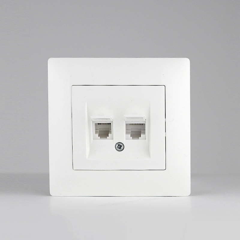 TUV CE CB Certified EU Standard Double Outlet Computer Telephone Data Tel Electrical Wall Socket