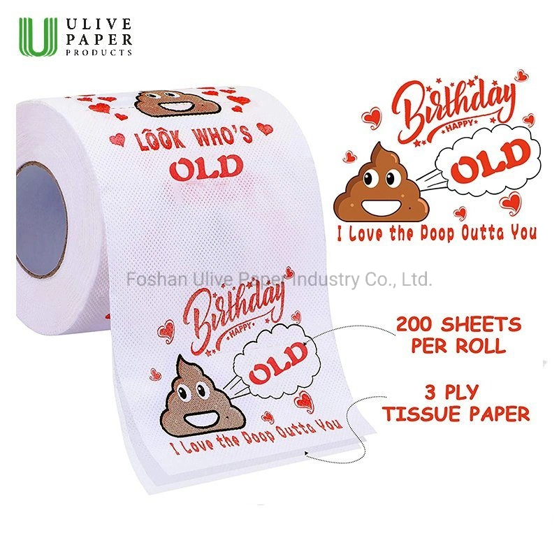 Ulive hübsch / lustig Design Customized Muster 2/3ply Toilettenpapierrolle