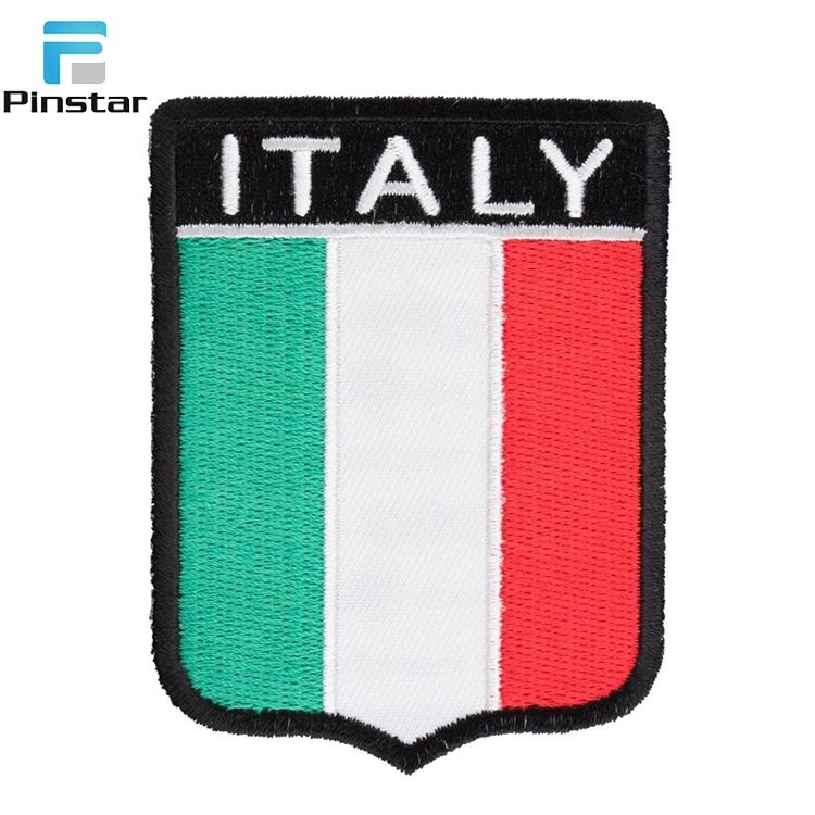 High quality/High cost performance  Handmade Italy Flag Garment Label