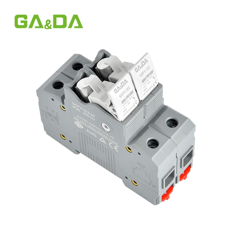 Fábrica Gada Gdpv-32 portafusibles eléctrico DC 1000V Termal Cerámica Interruptor de cajas de fusibles con indicación de estado