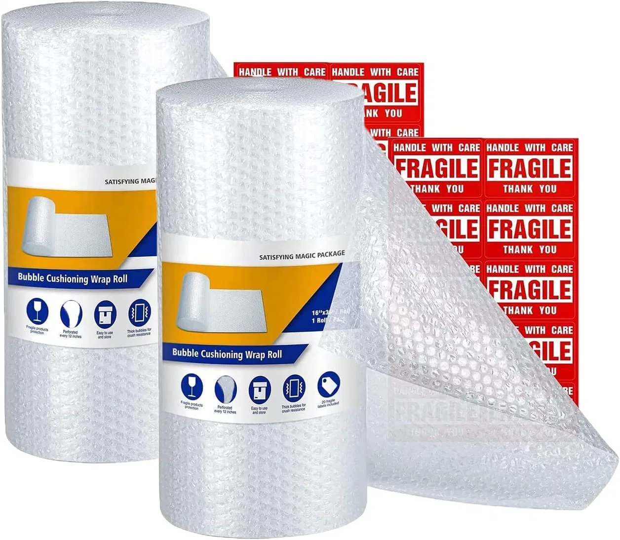 Small Air Bubble Wrap Roll (410mmx11m) - Clear Perforated Bubble Wrap for Moving House Wide Roll of Bubbles, Protective Bubble Cushioning Wrap Eco Packing