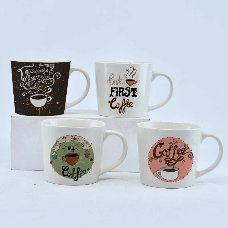 Zhengcai Valentine&prime; S Day New Bone China Material Promotion White Mug12oz/14oz/16oz Capacity for Holiday Bulk Sales