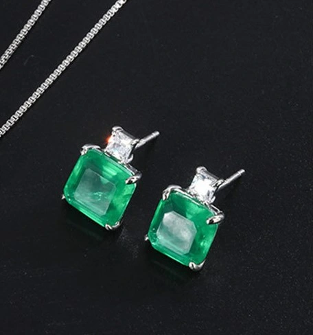 Wholesale/Supplier Emerald Fusion Stone Brass Fashion Jewelry Set