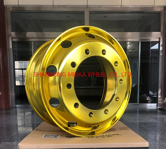 22.5X8.25\22.5X9.0 Gold Yellow Alloy Rims Steel Wheels for Truck From China