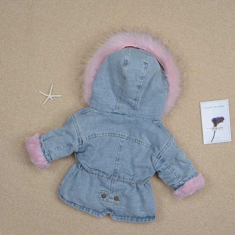 Girls Hooded Coat Denim Kids Winter Outwear Jacket Snowsuit Esg16098