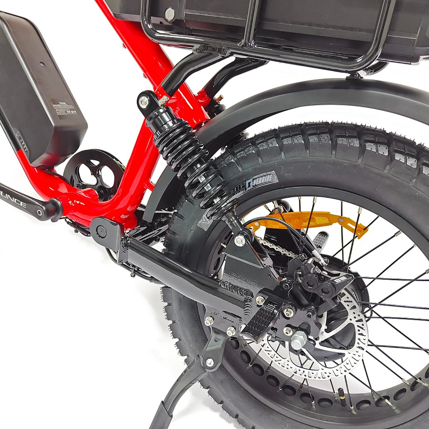 Vélo électrique rétro tout-terrain à grande vitesse avec suspension intégrale.