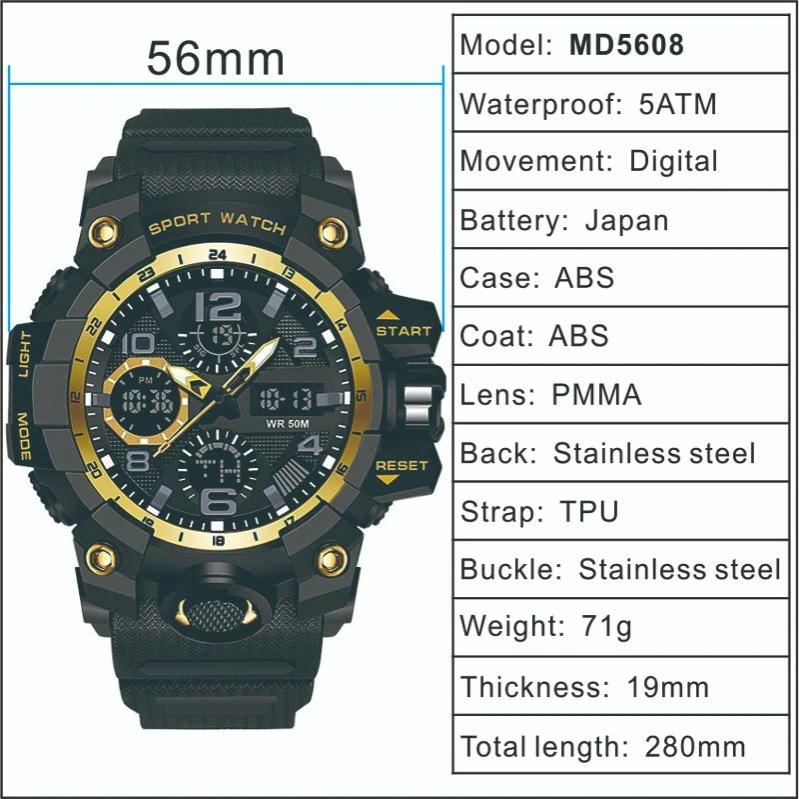 Best Selling Sports 2 Time Men Analog Waterproof Watch Branded Fashion