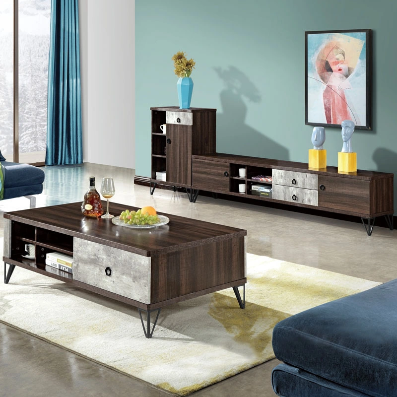 Traditional Modern Home Living Room Bedroom Furniture Wooden Wall TV Cabinet Coffee Table Set TV Stand (UL-20N0449)