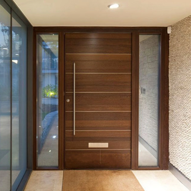 Diseño de puertas de madera modernas Villa Residencia Puerta de entrada de madera maciza