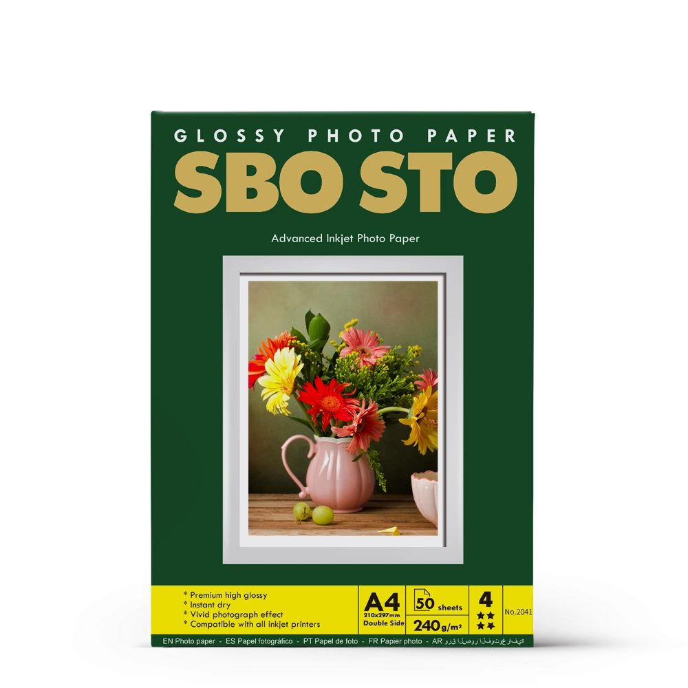 240GSM Double Side High Glossy Photo Paper Premium High Glossy A4 Photo Paper Sbosto Office Paper