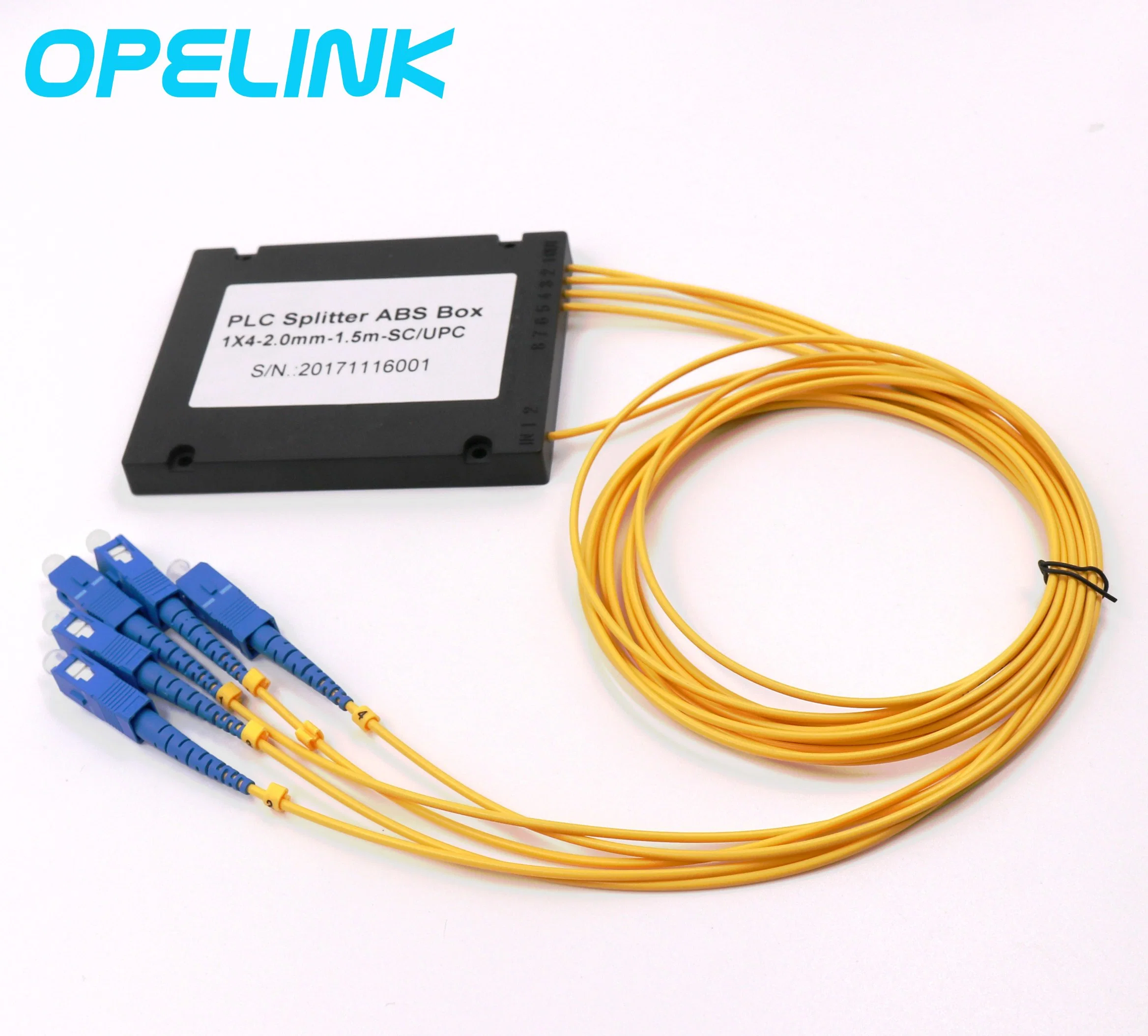 1X4 ABS Box Optical Fiber PLC Splitter with Sc Connector