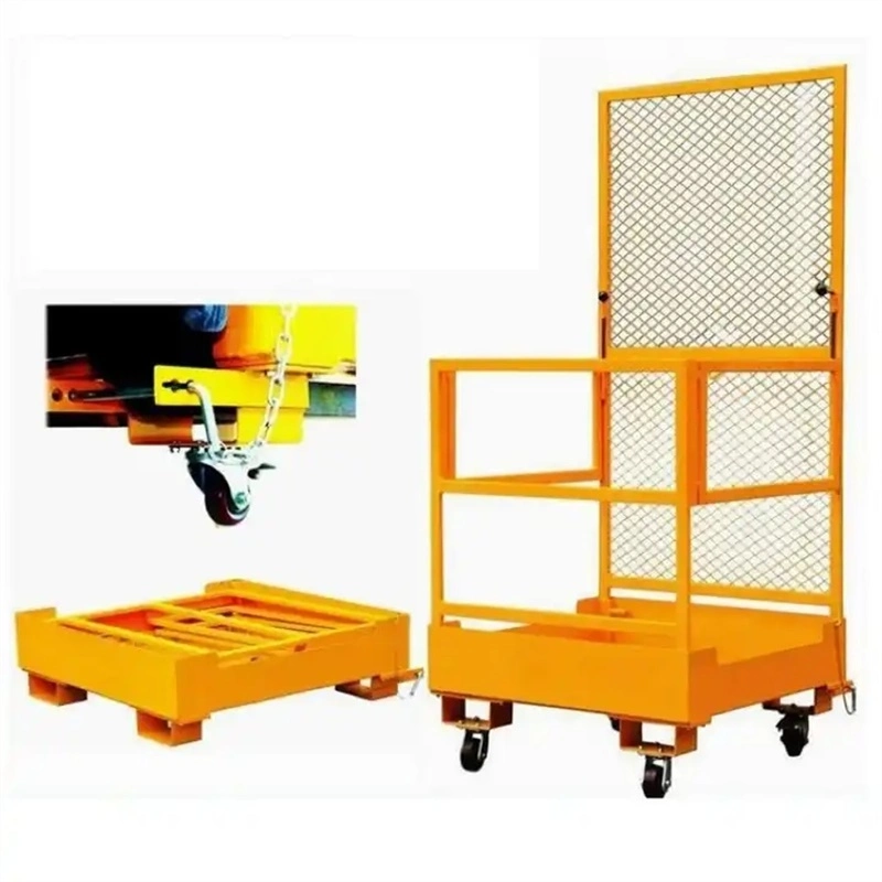 Powder Coating Folding Safety Platform Forklift Cage