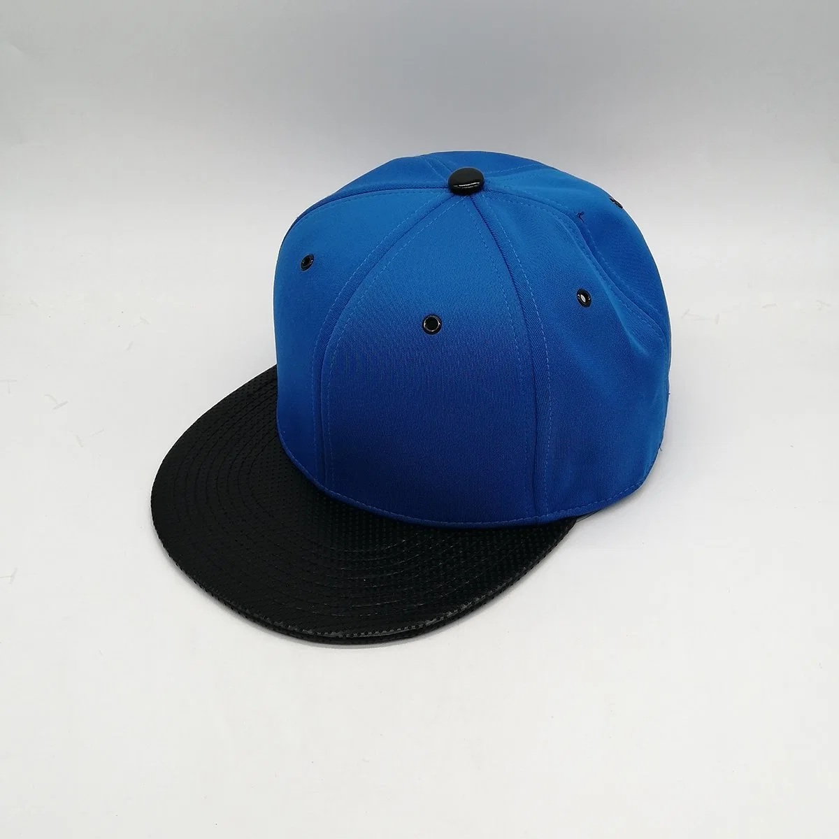 Top Quality Custom 6 Panel Hip Pop Snapback Cap Metal Button Flat Leather Brim Baseketball Cap for Sale