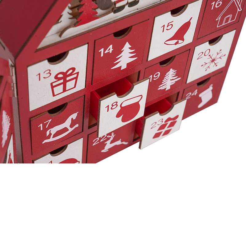 Candy Gift Storage Box Tabletop Christmas Advent Calendar with 24 Drawers