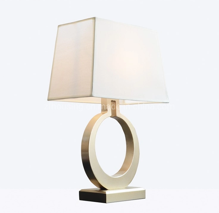 Golden Luxury Reading LED Marble Table Lamp with Fabric Lampshade for Villa Zf-Cl-020