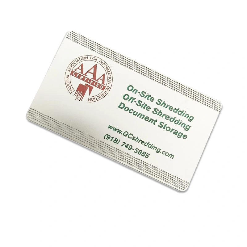 Custom Etched Metal Name Card Stainless Steel Business Cards with Logo