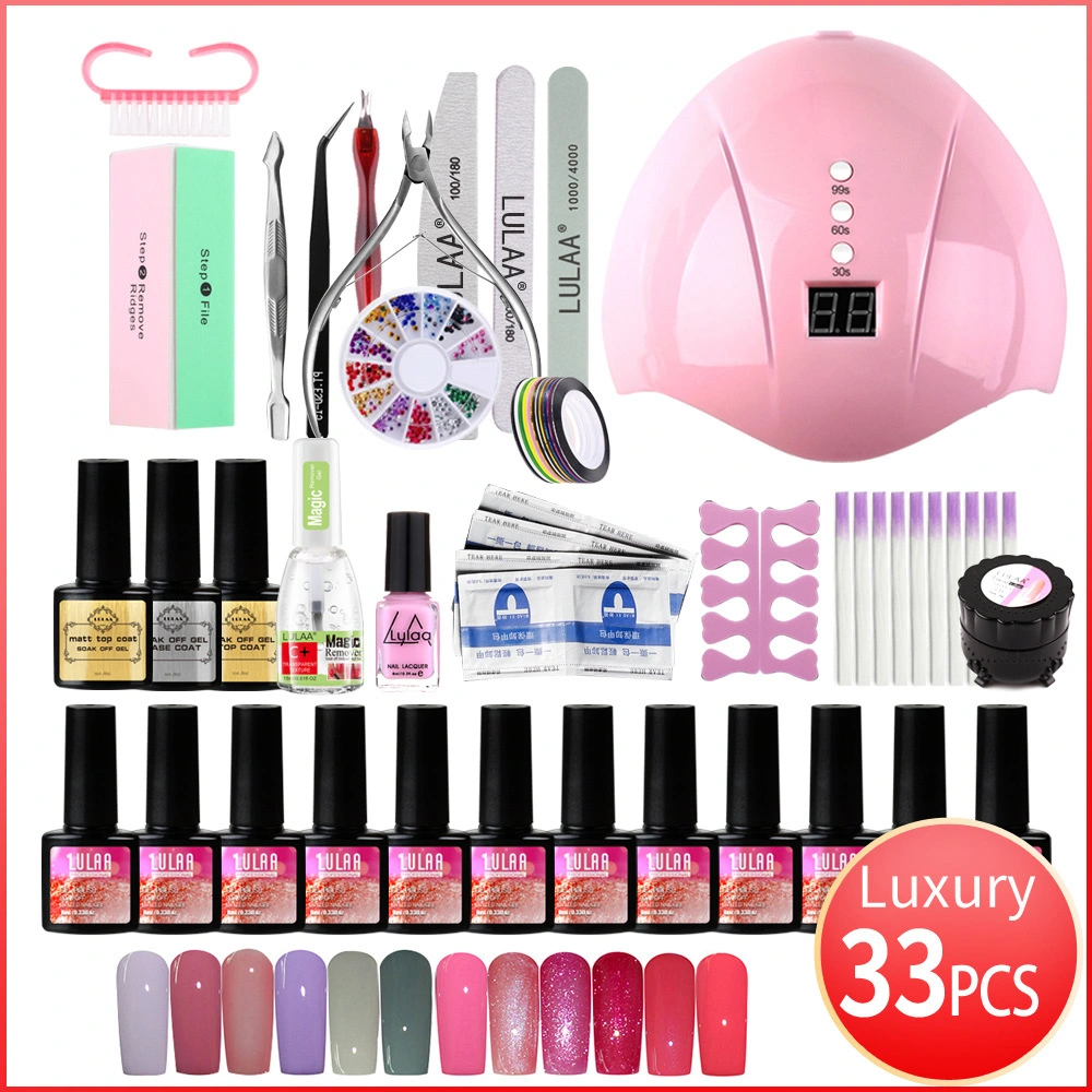 Professional Poly Gel Acrylic Polish Gel Polish Nails Art Kit Set with UV Lamp