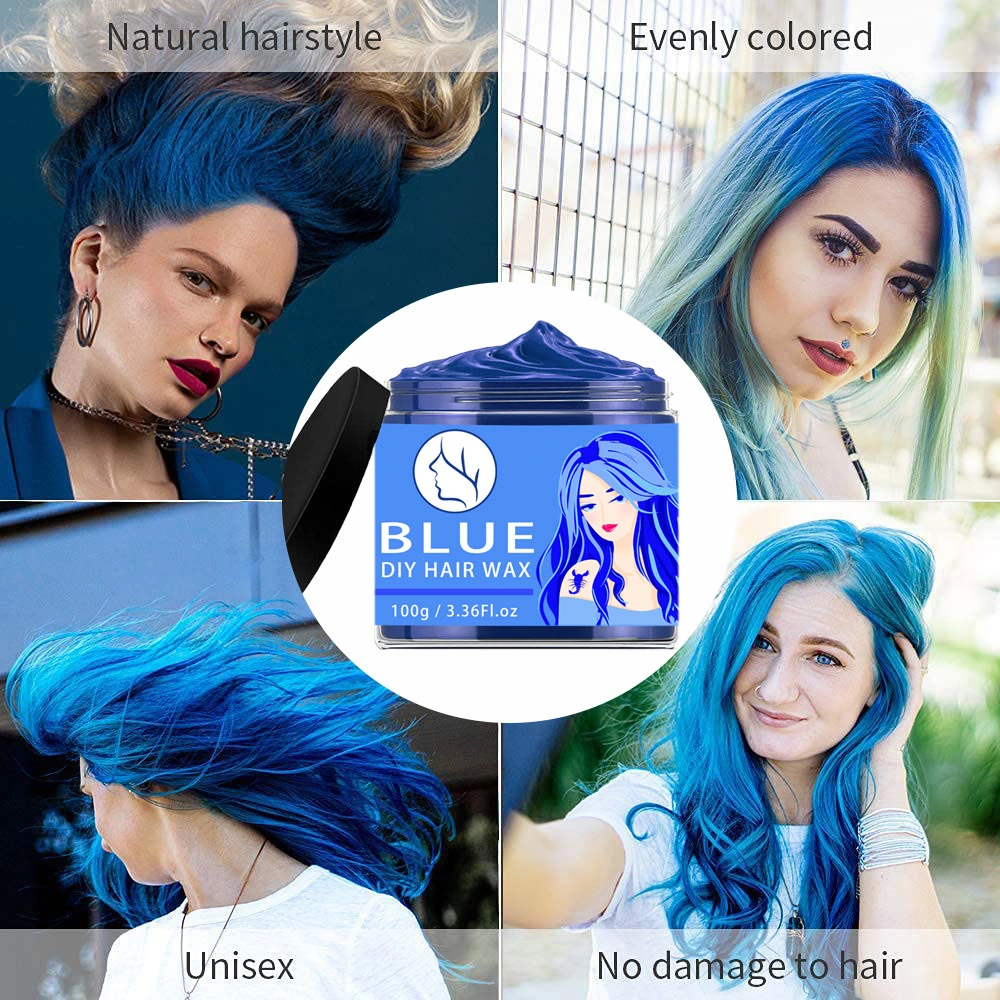 Mayorista/Proveedor de mate natural orgánica OEM 4 colorear el cabello de color azul de la Cera de arcilla