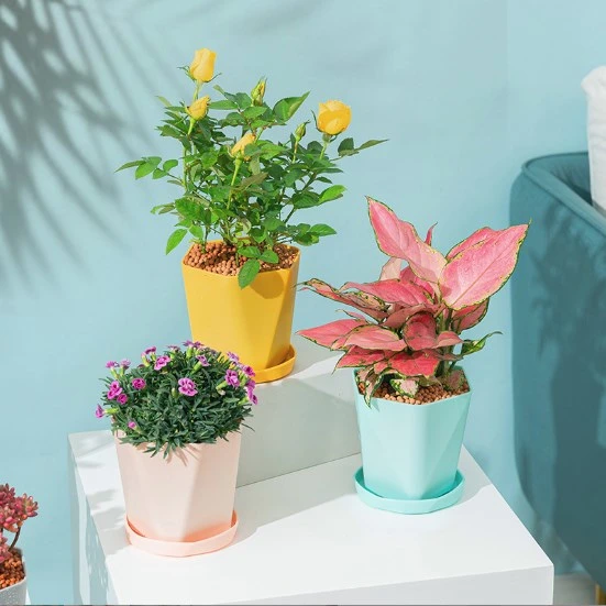 Balcony Household Plastic Flower Pot Resin Nordic Simple Flower Pots