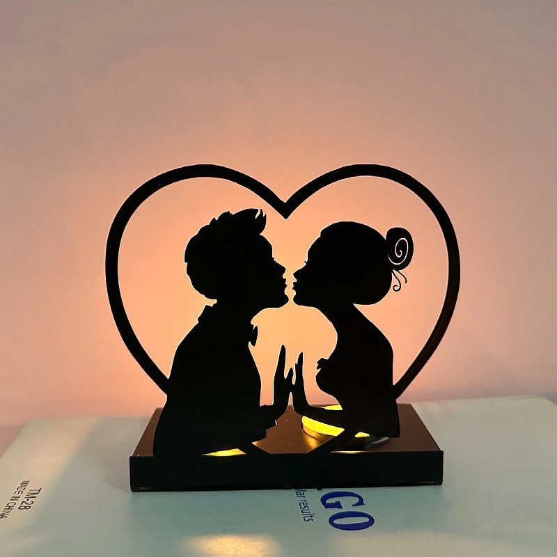 Home Decor Love Metal Candlestick Holder for Wedding Decoration