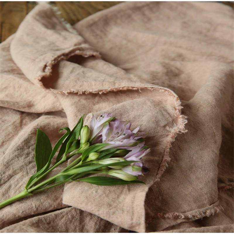 100% Pure Flax French Linen Sand Washed Fabric, Stone Washed Linen
