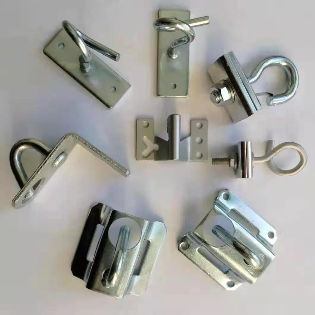 China Supply HDG FTTH Fiber Optic Metal Splint Type with Hook Lock Galvanized Retractor Hook Span Clamp