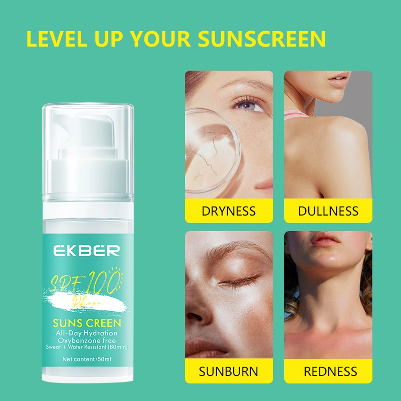 Amazing Quality Ekber Whitening Sunblock Non-Chemical Moisturizing Anti-Aging Sunscreen Cream SPF100+++