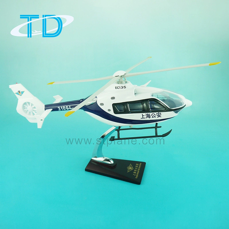 Ec-135 Shanghai Police Resin Model Helicopter