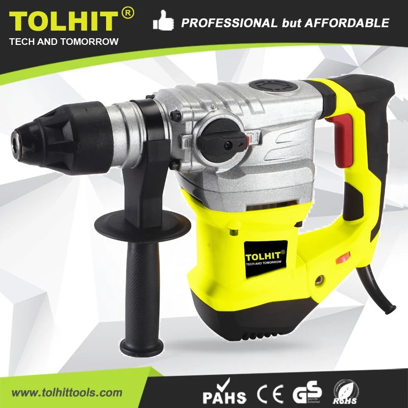 Tolhit Concrete Wall Drilling Hand Electric Power Rotary Hammer Chisel Drill 1500W 32mm