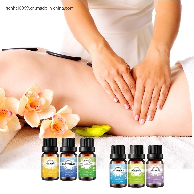 Personal Care Aromatherapy Diffuser 10ml 6 Gift Set Massage Oil Blend Essential Oil Set with Private Label