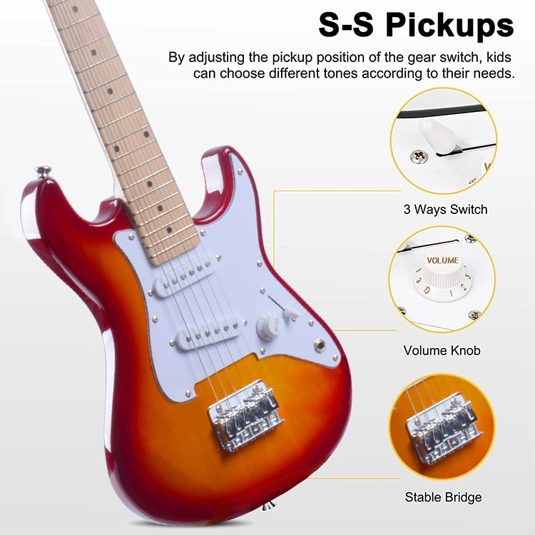 Cheap Price OEM Alder Wood 6 Strings Travel Electric Guitar and AMP for Kids