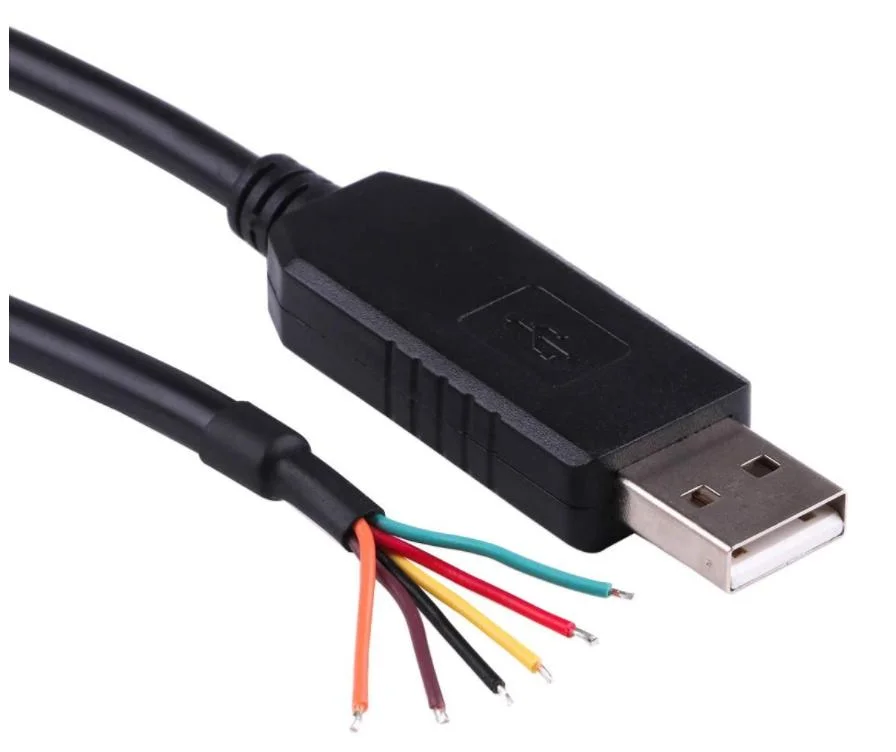 كابل USB إلى Ttl مع إلكترونيات مضمنة، وحدات الإضاءة الثنائية، مستويات منطق محددة، نهاية الأسلاك