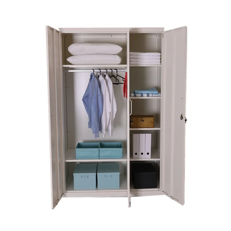 Almari Slide Doors Mirror White Kids Modern Steel Storage Bedroom Sliding Metal Cabinet Wardrobe