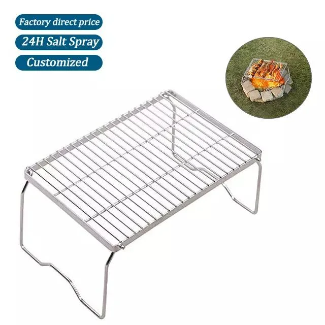 Muelle de OEM horno portátil de la fábrica de personalización de Rack Barbacoa Piscina DE ACERO INOXIDABLE Barbacoa Grill Plegable de Alta Calidad