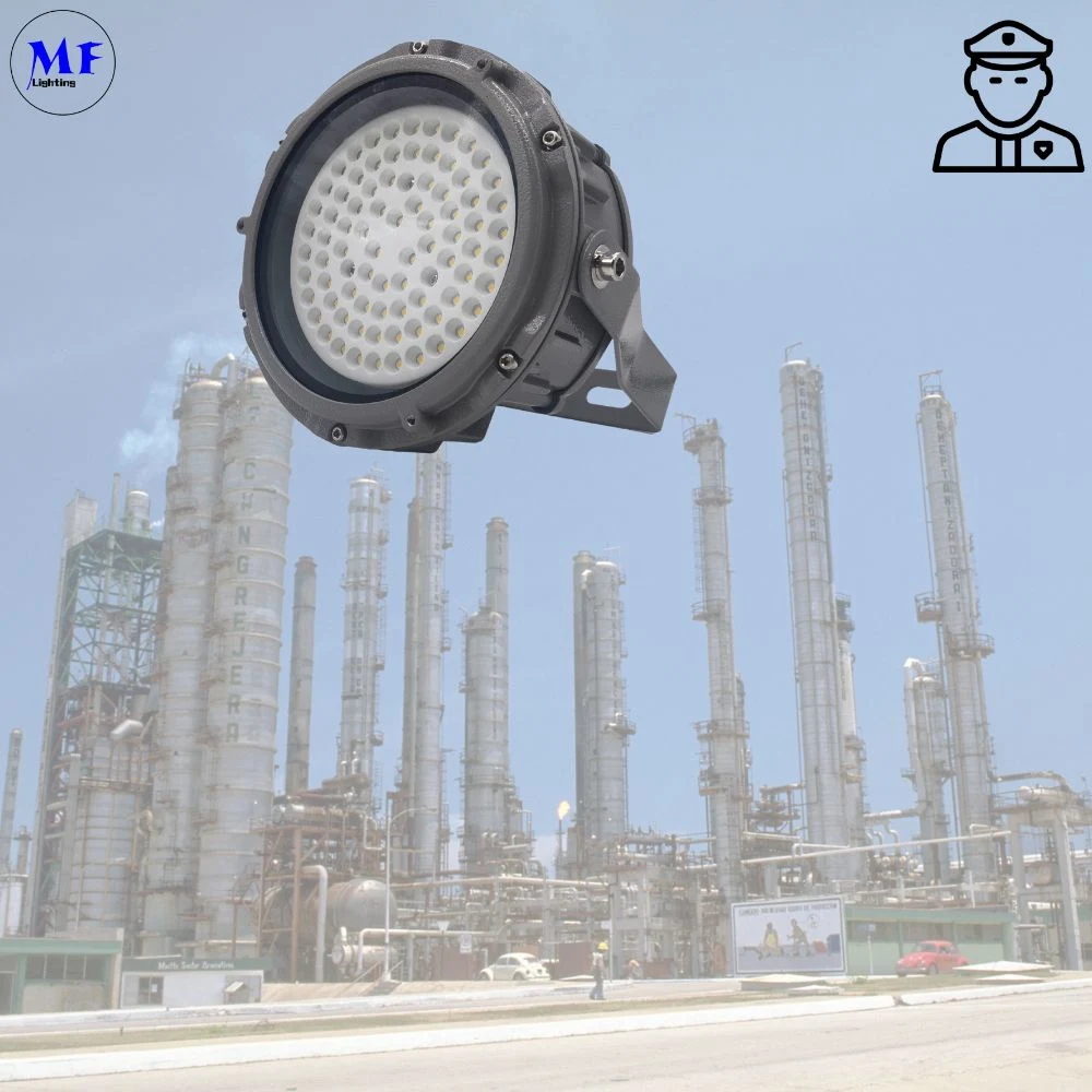 Lámpara de foco 40W con certificación ATEX montada en techo ex-Safe LED de explosión de luz Lámpara de prueba Colgante Anti explosión Luz para Gas de Petróleo LNG Estación de Industrias pesadas