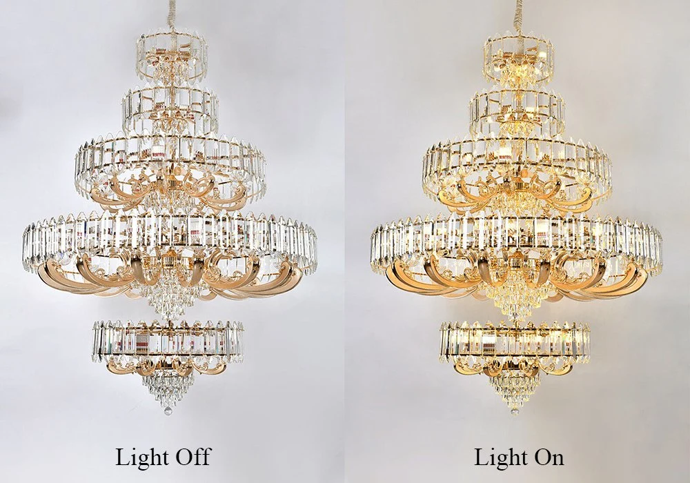 Royal European LED Crystal Chandelier Living Room Duplex Villa Lobby Ceiling Light