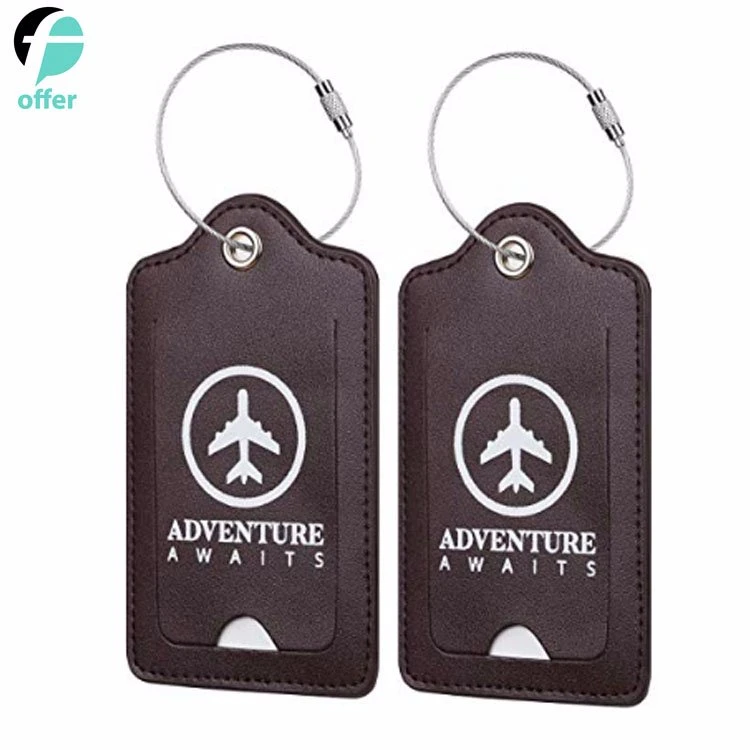 Premium PU Leather Luggage Tags Privacy Protection Travel Bag Labels Suitcase Tags