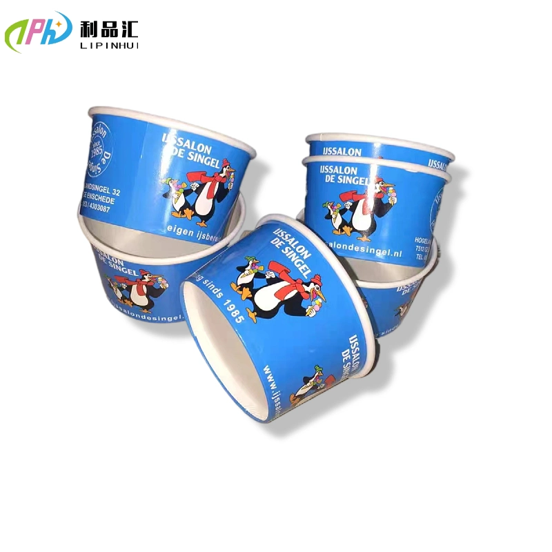 4oz Disposable Paper Ice Cream Cups with Pet Lid