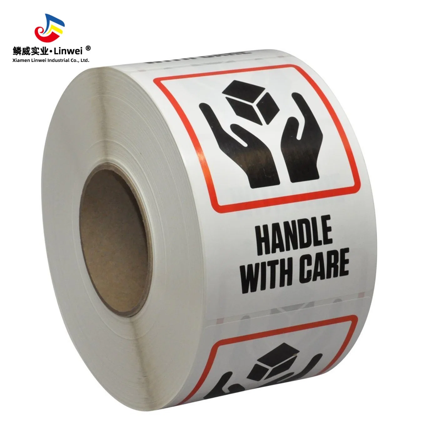 Custom Logo Self Adhesive Waterproof Safety Stickers Shipping Warning Roll Labels