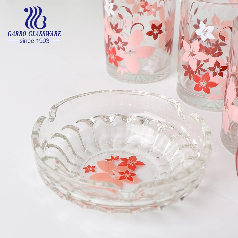 Promotion Festival Gift Cheap 4PCS Ashtray Glass Cup Set with OEM Design