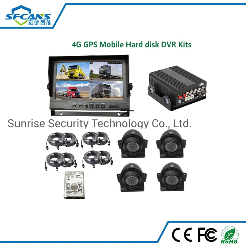 Heavy Duty Truck SD Card HDD Mixed 4 Channel Ahd 4G Car GPS Mdvr Kit