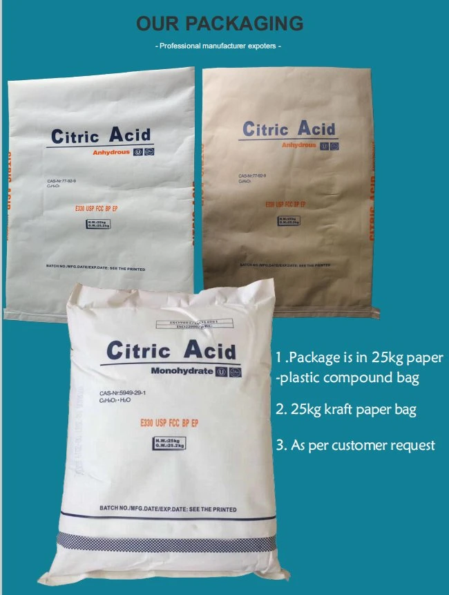 Manufacture Top Quality Monohydrate Citric Acid Powder/Food Additive Citric Acid Anhydrous Powder