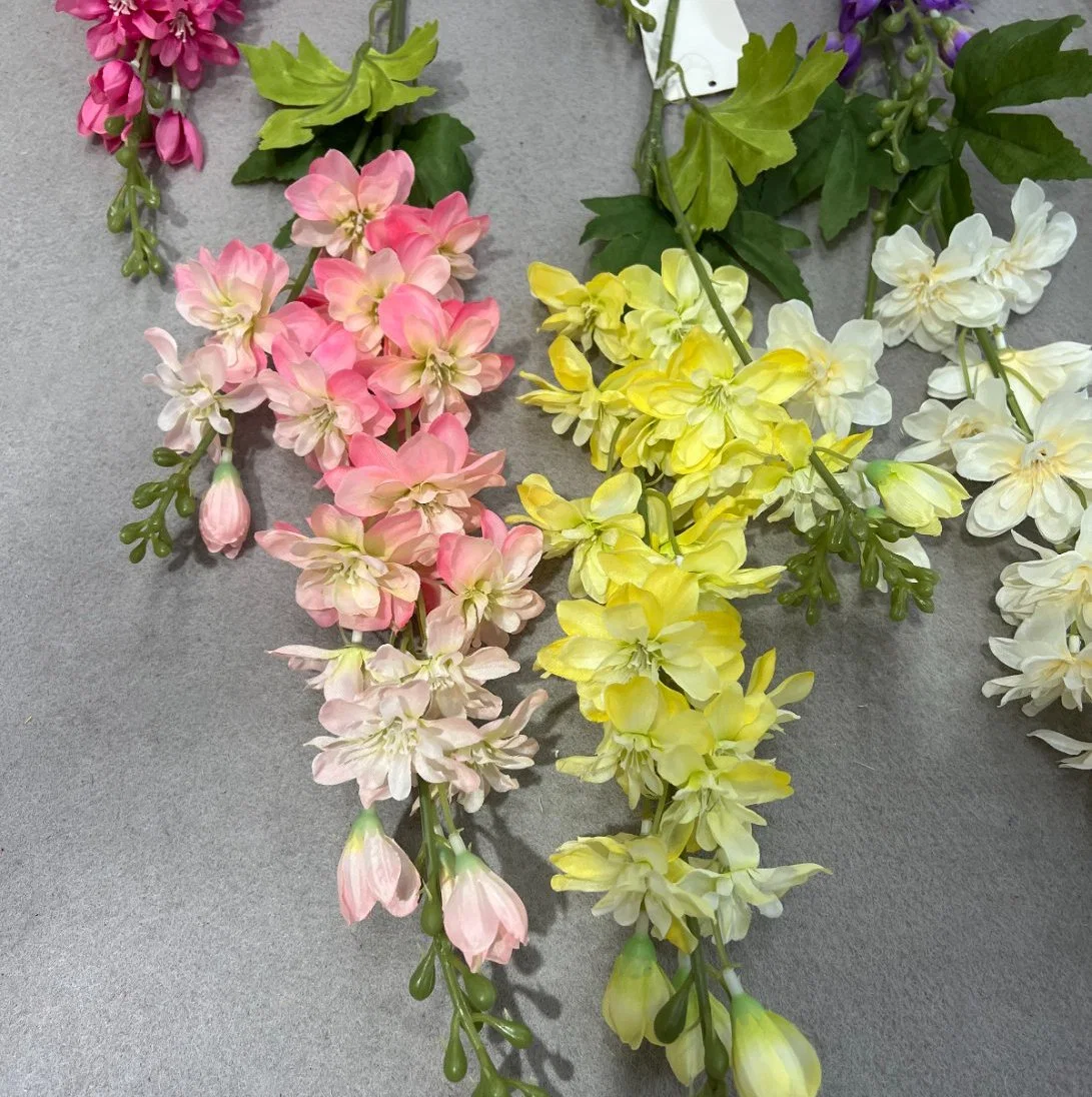 Single Stem Silk Delphinium for Wedding Decoration Artificial Flower