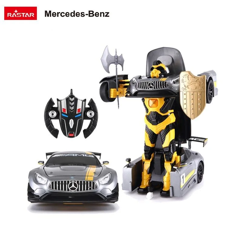 Mercedes Rastar Novelty Hobby Toys Kids Transform Robot Car for Christmas R/C 1: 14 Mercedes-Benz Gt3 Transformable Robot Car ABS