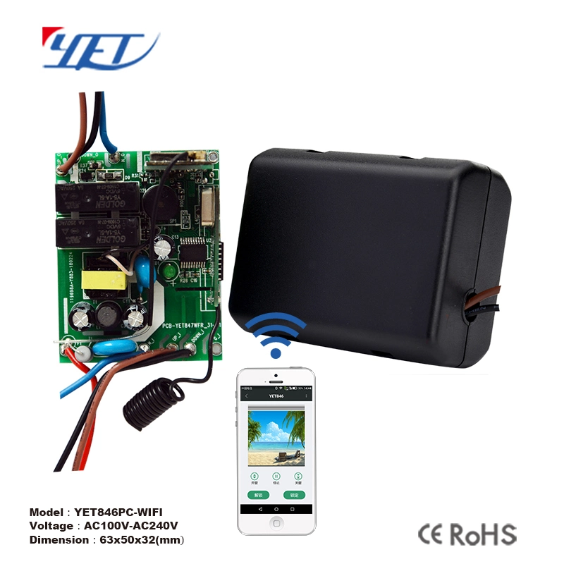 Smart Home 433.92MHz 2 Channels Wireless Receiver for Tubular Motor Yet847 with WiFi Function