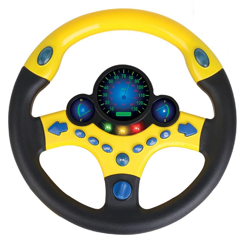 Battery Operated Steering Wheel Driving Baby Musical Educational Toys for Kids