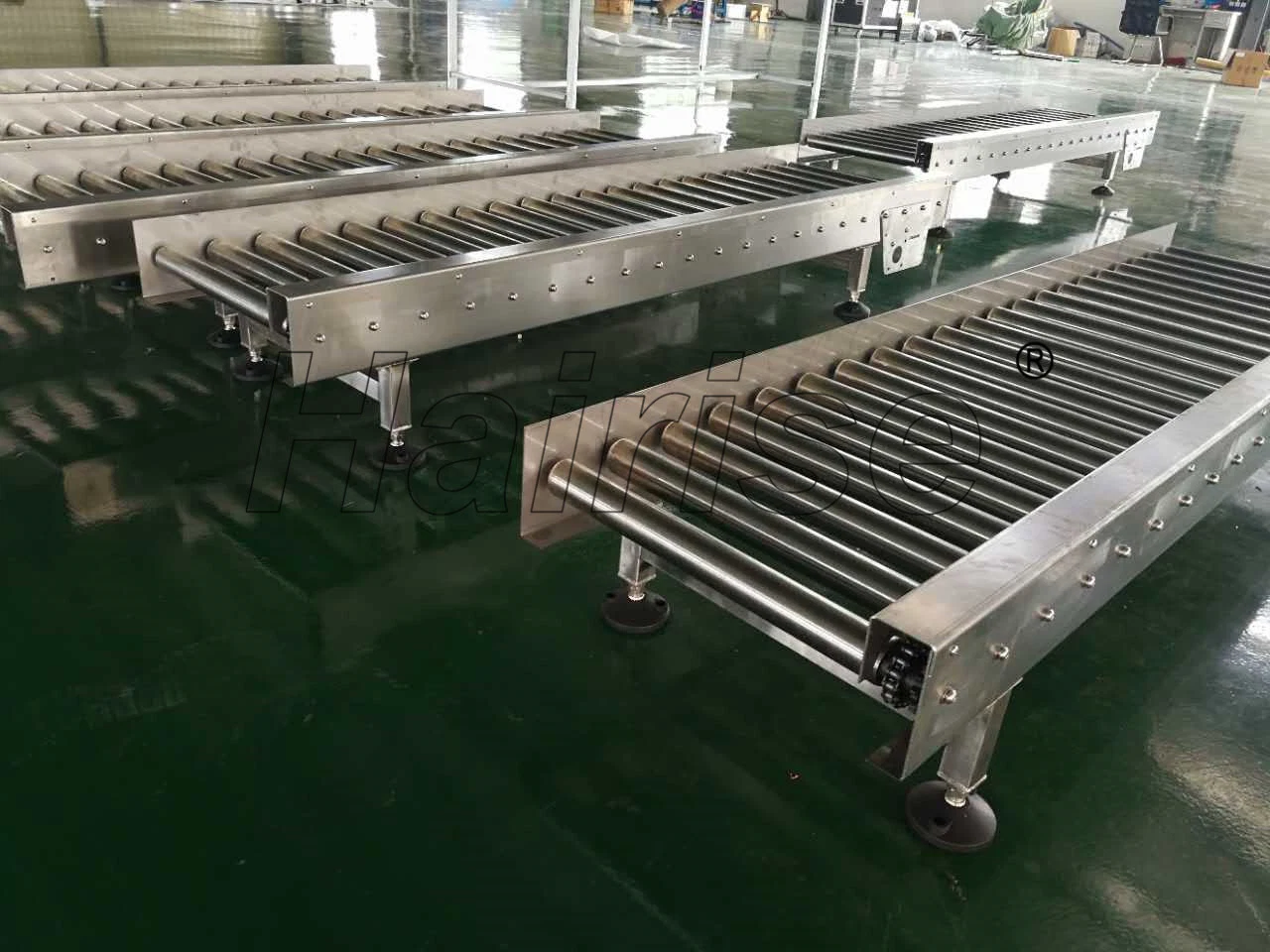 Hairise Stainless Steel 304 Wtih FDA& Gsg Certificate Automated Wheel Roller Conveyor