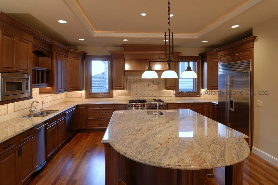 Natural Granite/Quartz/Marble Stone Countertop Kitchen Island Design with Cabinet