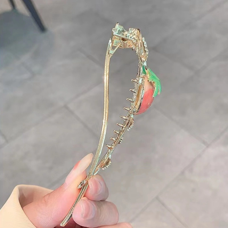 Fruit Strawberry Twister Clip Back Head Hair Clip Alloy Hairpin